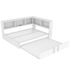 Full Metal Daybed with Trundle, Storage Cabinets, and USB Ports