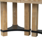 Rustic Style 7-Piece Extendable Dining Table Set with Removable Leaf, 2 Arm Chairs and 4 Armless Chairs