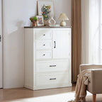 Farmhouse 5-Drawer Gentlemen's Chest, Tall Chest of Drawers, Organizer Storage for Living Room
