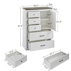 Farmhouse 5-Drawer Gentlemen's Chest, Tall Chest of Drawers, Organizer Storage for Living Room