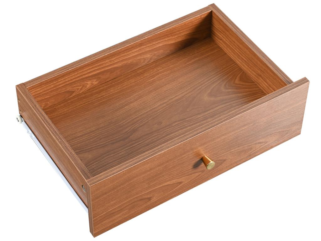 160cm TV stand with 2 sliding rattan doors and 2 utility drawers - solid wood legs in a golden finish - brown 23609SSKX