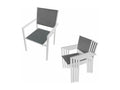 Maisonpuretop 6-seater garden furniture set in grey textilene - white aluminium - Maisonpuretop 48793WMSL