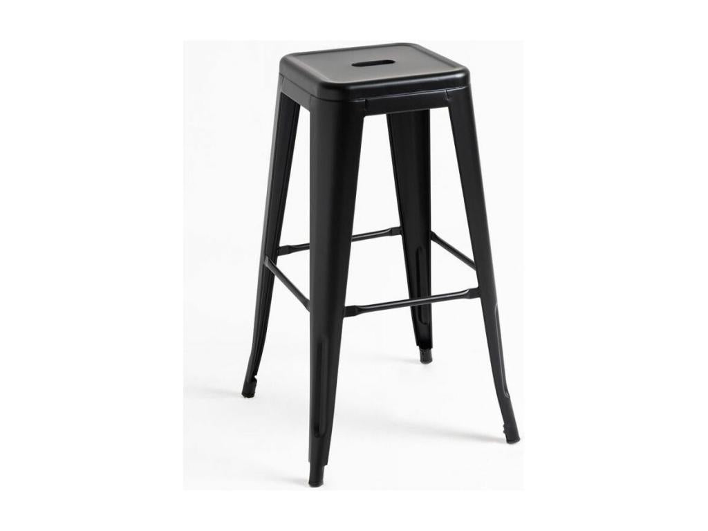 Kontoir 65cm Matte Black Steel Industrial Stool 63550YNIL