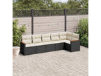 6-piece garden furniture set with cushions, black woven resin 81867NCSN