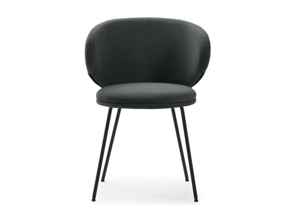 Artvivrestore - Set of 2 fabric and metal chairs - Dark Grey 95587RCIL