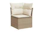 10-piece garden furniture set with cushions, beige woven resin 02505CFUP