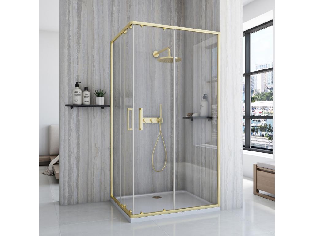 Calmetop 80x100 Brush Gold Shower Enclosure 23026UMJE