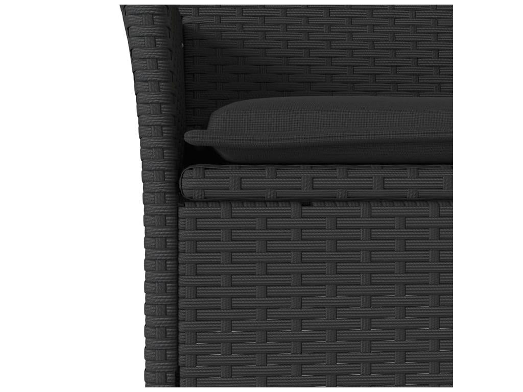 5-piece black rattan garden dining set and cushions, Maisonpuretop 77185FDHT