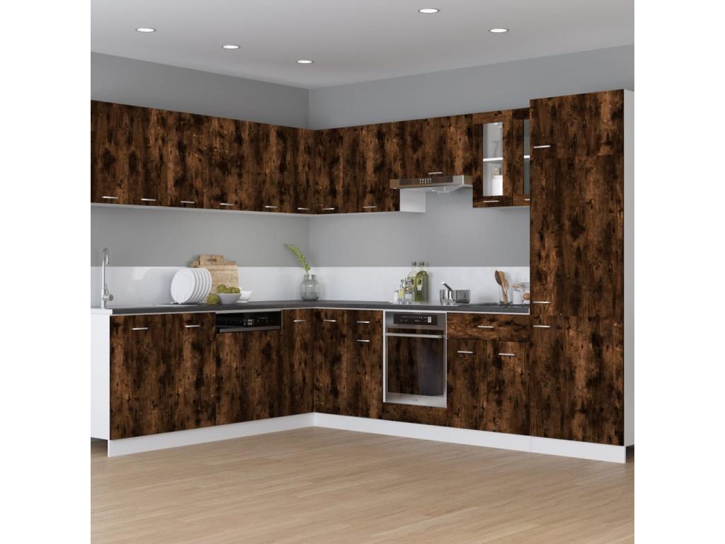 Wall-mounted cabinet, smoked oak, 29.5x31x60 cm, engineered wood, 22054OWYV