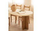 Off-white microcement oval dining table 180x75cm - Artvivrestore 51953RMYB