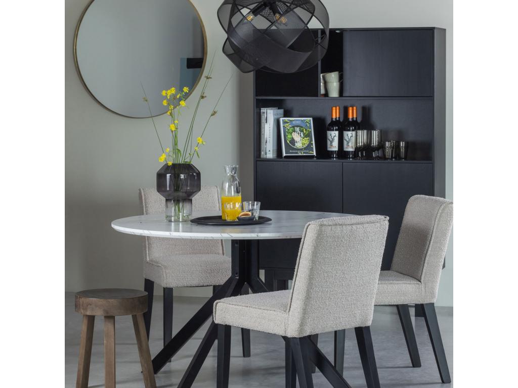 Artvivrestore - Tall sideboard in solid pine wood, 110cm wide - Black 28267BIWX