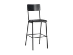 Bar stools, 4 pcs, black, solid plywood and steel, 38502HYZH