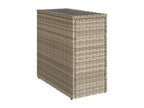 Garden side table with light grey glass top and rattan 25591MGTA