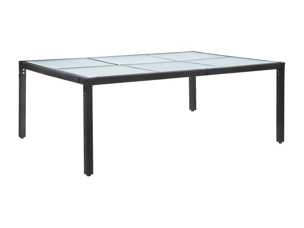 Artvivrestore Premium - Black Outdoor Dining Table 200x150x74 cm Woven Resin 76193BJKF