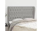 Headboard with wings, light grey, 147x23x118/128 cm, fabric, 71926FWIJ