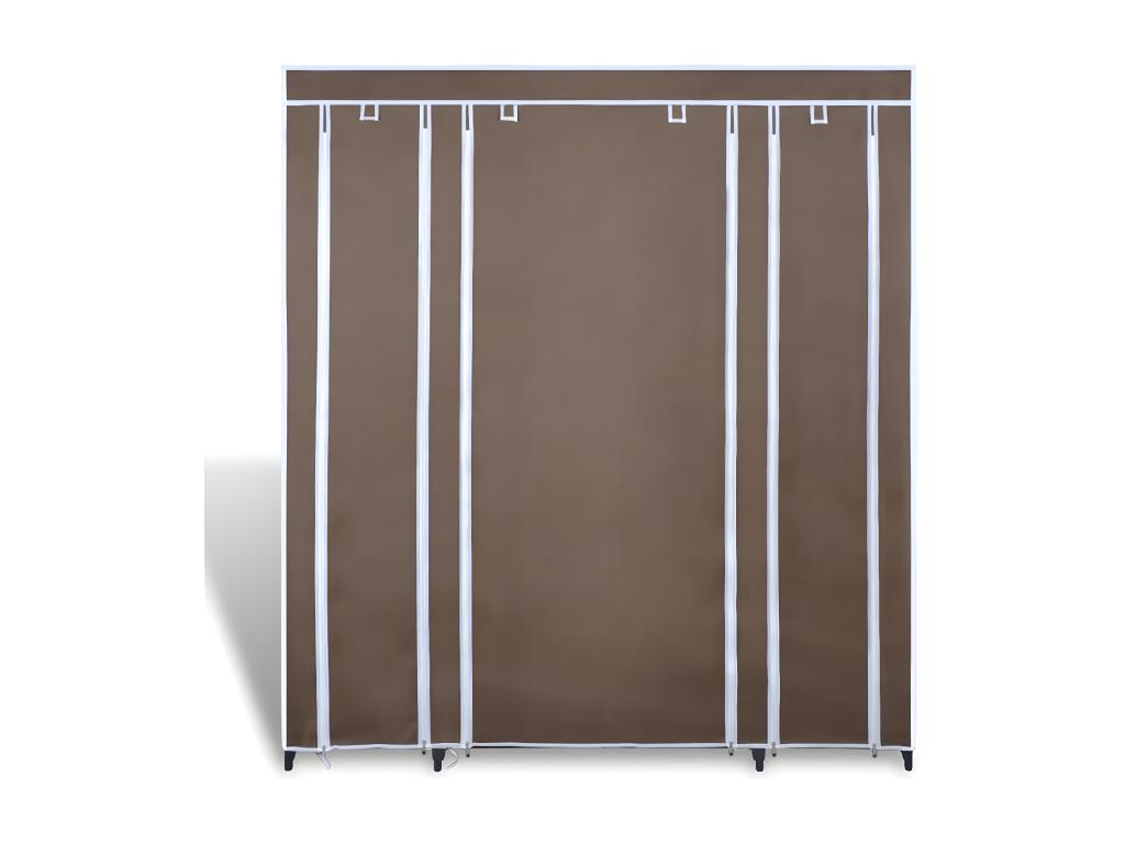 Wardrobe with compartments and rods 45x150x176 cm Brown 91368VGXU