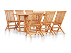 7-Piece Folding Outdoor Dining Set, Solid Teak Wood 96312CPZZ