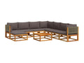 9-piece solid wood garden furniture set with cushions by Maisonpuretop 28861NGZZ