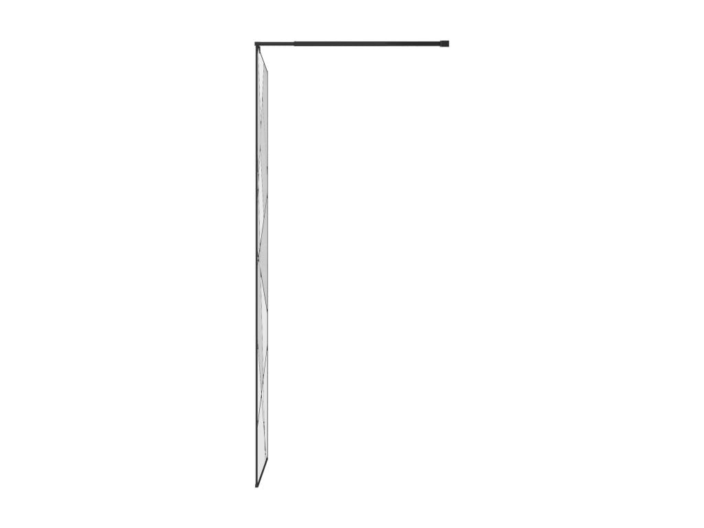 Walk-in shower screen with screen printing - Matte black - 120x200 cm - Calmetop 49531BOBV