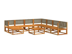 9-piece solid wood garden furniture set with cushions by Maisonpuretop 28861NGZZ