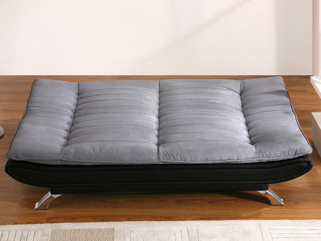 Maisonpuretop convertible sofa in fabric and faux leather Maisonpuretop III - Grey and black 70714TWGI