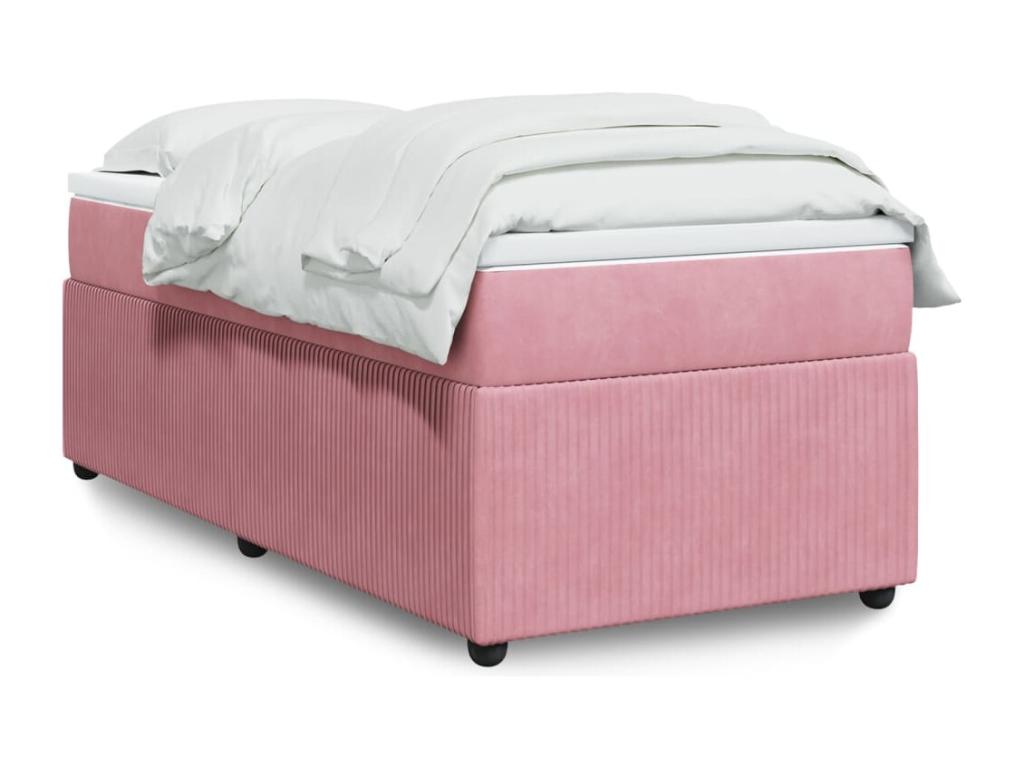 Maisonpuretop bed base and mattress, Pink 80x200 cm Velvet 34413YDUP