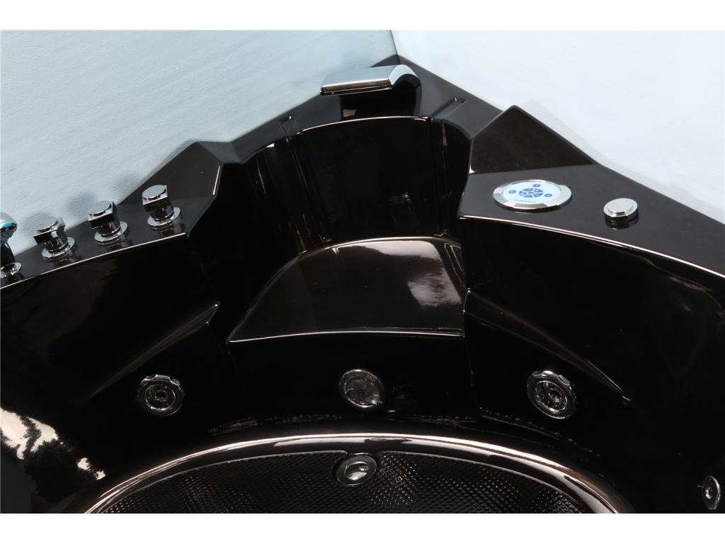 Maisonpuretop black bathtub 140x140 cm with chromotherapy and 12 jets – Waterlily 64618LWXC