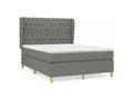 Artvivrestore bed base with mattress, Dark Grey 140x190 Fabric 04008HXOX