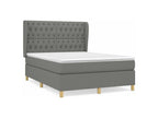 Artvivrestore bed base with mattress, Dark Grey 140x190 Fabric 04008HXOX