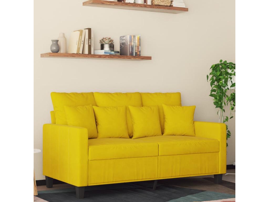 2-seater sofa, yellow, 120 cm, velvet, 06371YDEZ