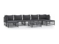 8-piece garden furniture set with cushions, anthracite steel, 43410KFZZ