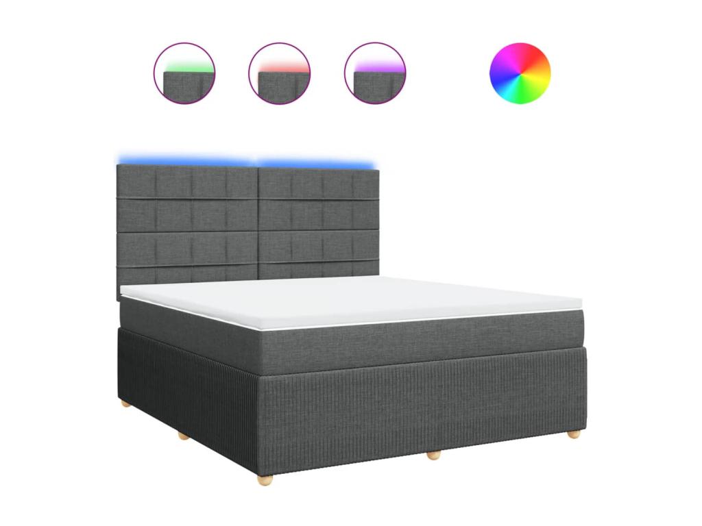 Artvivrestore bed base with mattress, Dark Grey 180x200cm, Fabric 91217HLTD