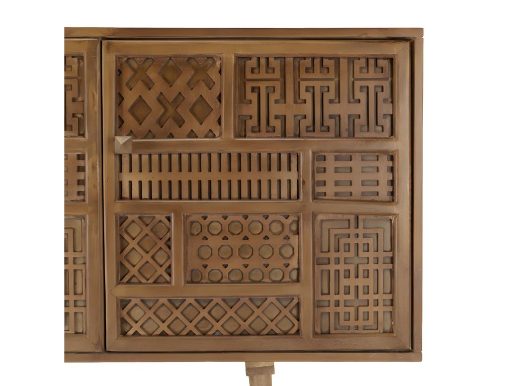 Maisonpuretop - Patinated mango wood sideboard with 3 doors and carved motifs Maisonpuretop decor 22821EAOH