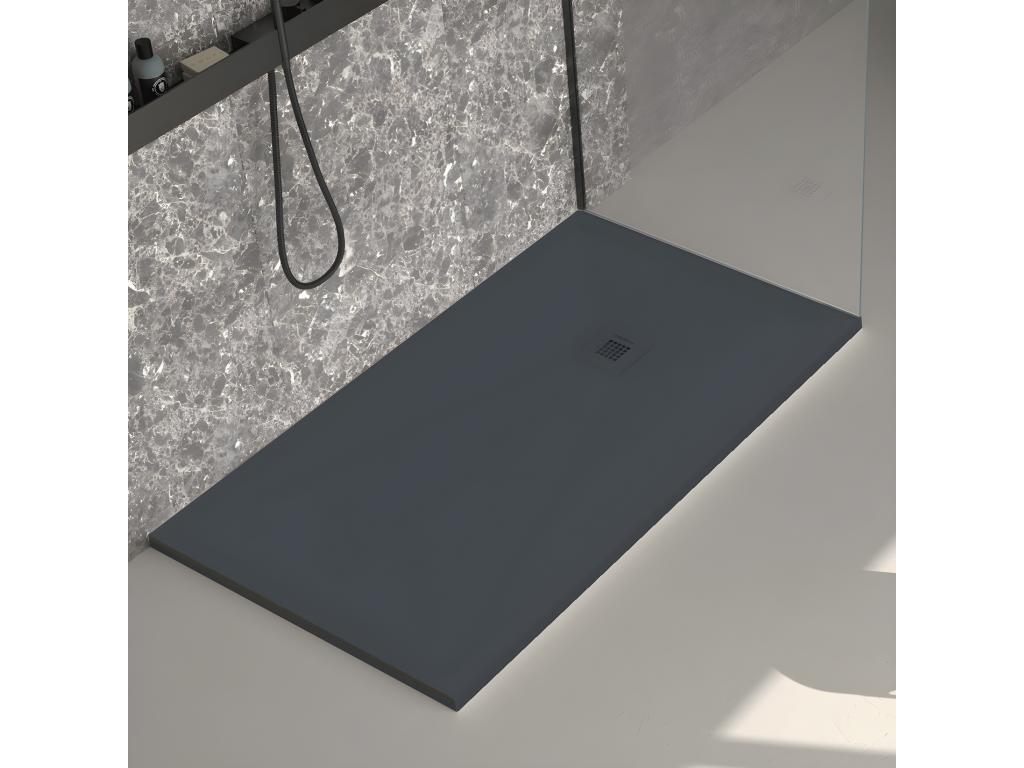 Calmetop smooth anthracite shower tray with colored grate - 210x70 cm 61896KKWZ