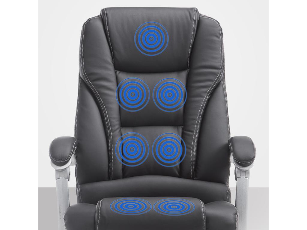 Office chair - Faux leather / Chrome metal - Black - Artvivrestore 71460HXGC