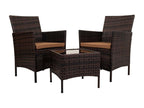 Table and 2 armchairs set in brown 86534VTBD