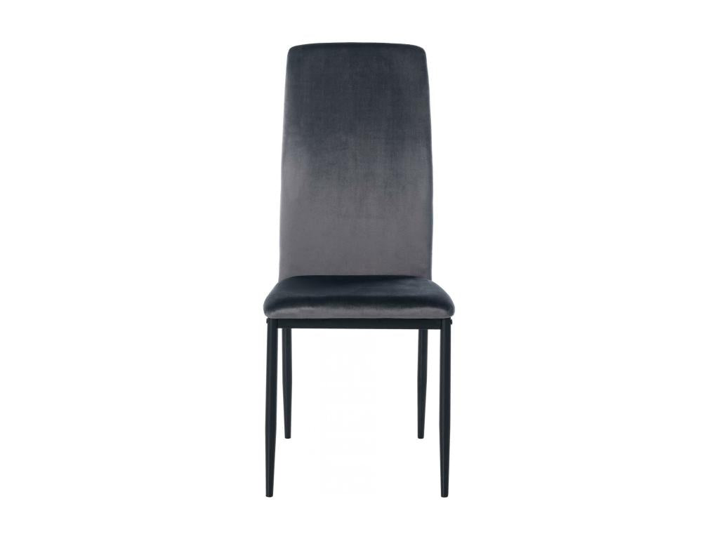 Set of 6 dining chairs - Velvet/Metal - Grey - Artvivrestore 79743KBVS