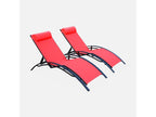 Maisonpuretop aluminum sun loungers - Maisonpuretop - Aluminum and textilene sun loungers 57422OKBV