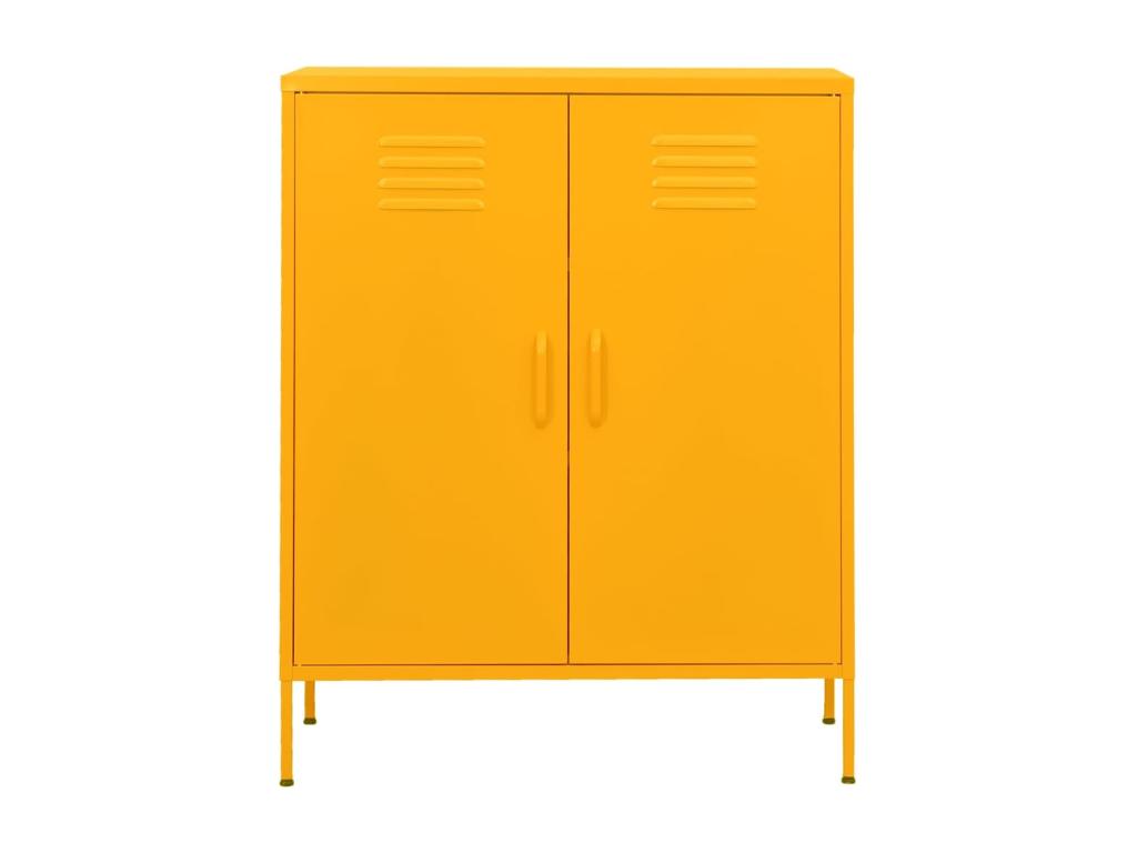 Mustard Yellow Storage Cabinet 80x35x101.5 cm Steel 96753THZB