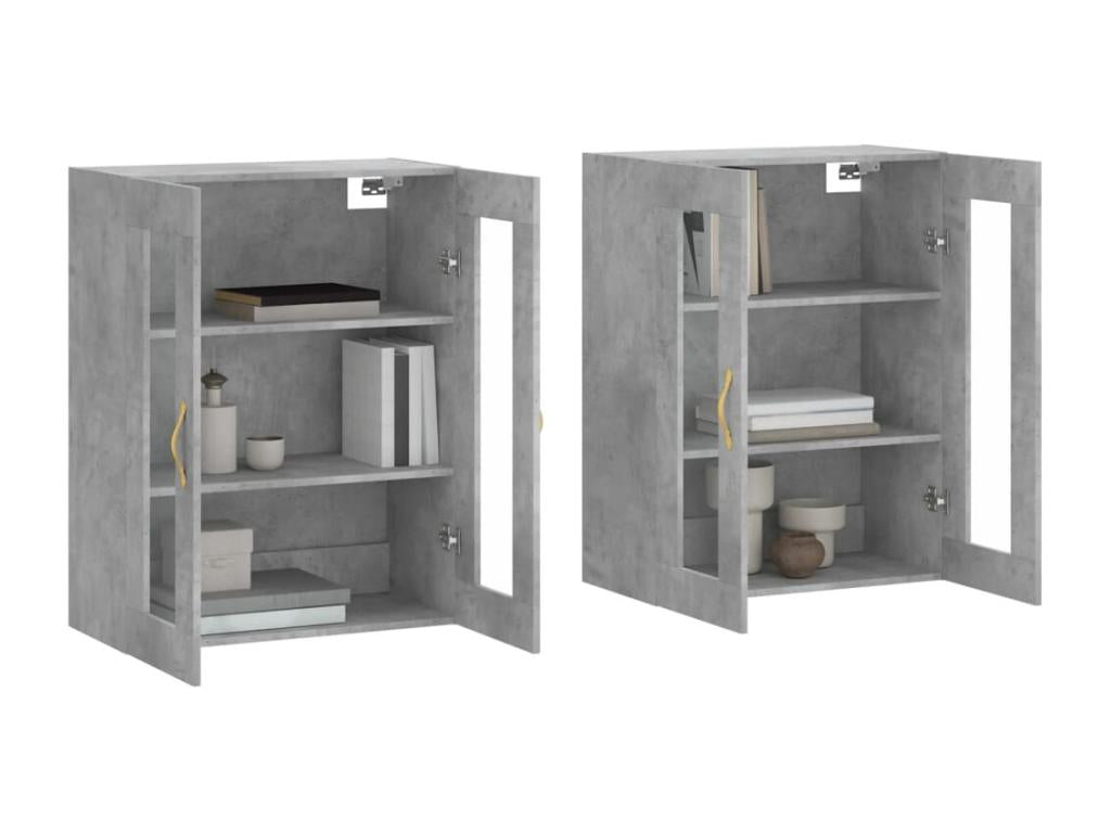 2-piece wall cabinets, concrete grey engineered wood finish, 44763LSNN