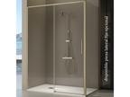 Fixed gold shower screen with sliding door, Calmetop brushed gold, 119-121.6 cm, 79650ABQA