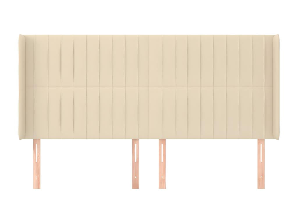 Headboard with wings, Cream, 183x16x118/128 cm, Fabric, 41445KNZB