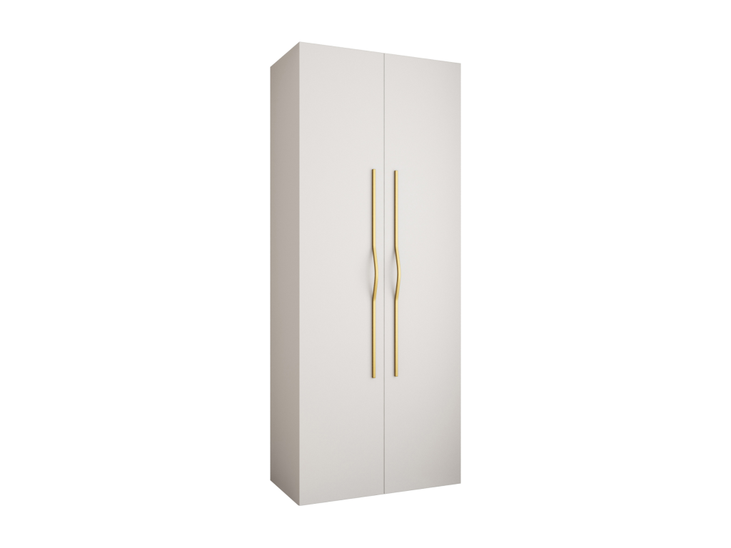Maisonpuretop 2 Hinged Door Wardrobe 245.5/100/50 2 Doors White/Gold 32173ONPG
