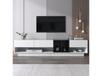 190cm TV unit - 3 drawers and 4 shelves - particleboard - white and black 26053RJRU