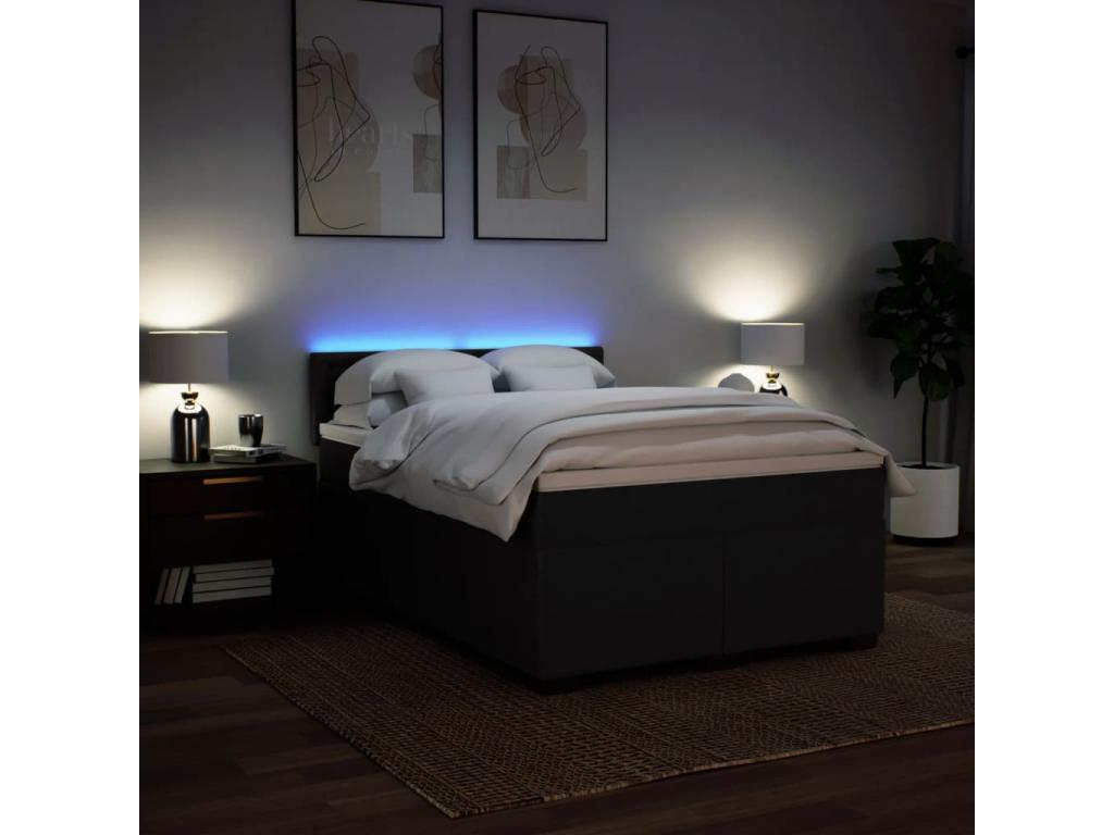 Artvivrestore bed base with mattress, black, 140x200 cm, fabric, 00705DQGF