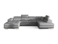 Maisonpuretop 345cm Grey Fabric Panoramic Sofa Bed with Storage - Storage on the Right 91281SBFR