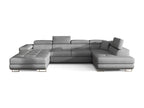 Maisonpuretop 345cm Grey Fabric Panoramic Sofa Bed with Storage - Storage on the Right 91281SBFR