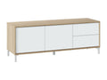 Maisonpuretop TV Stand/Cabinet with 2 Doors, Living Room TV Cabinet/Cabinet, 130x41x47 cm, Oak and White, 67641TNFU