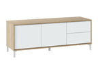 Maisonpuretop TV Stand/Cabinet with 2 Doors, Living Room TV Cabinet/Cabinet, 130x41x47 cm, Oak and White, 67641TNFU