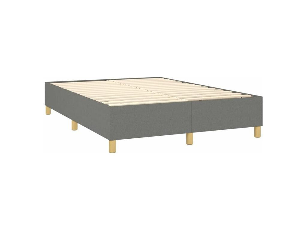 Artvivrestore bed base with mattress, Dark Grey 140x190 Fabric 04008HXOX
